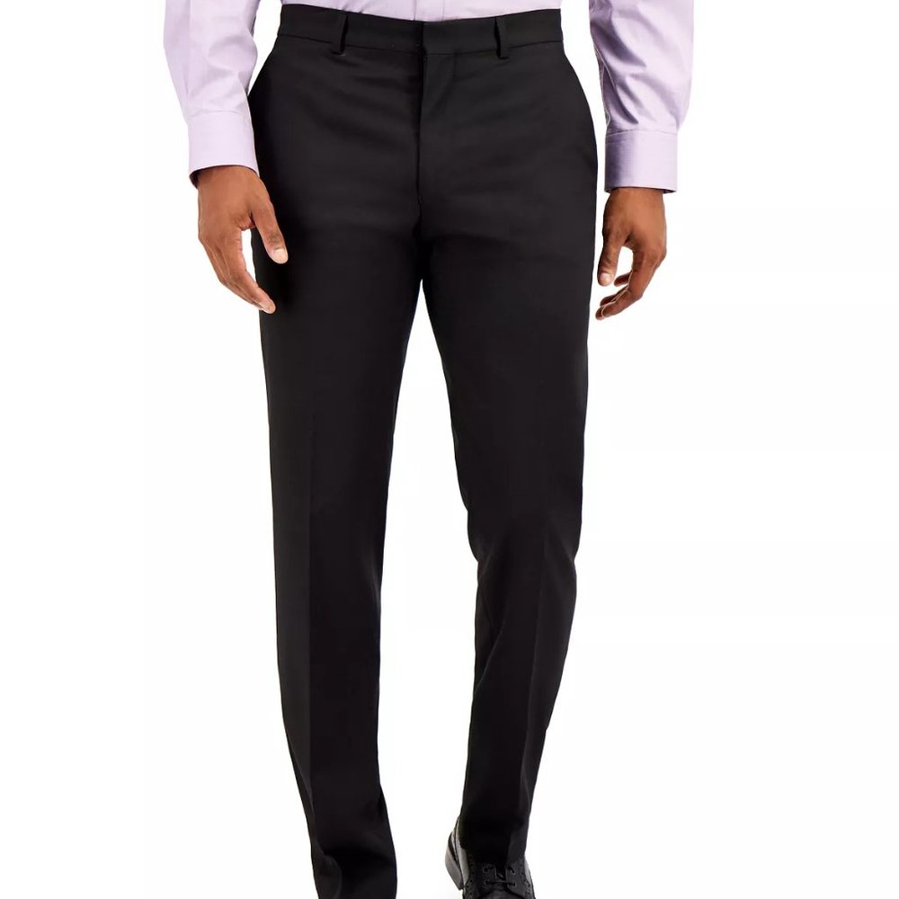 Kenneth Cole Reaction Suit Separate Black Pants, Flat Front, 36x30